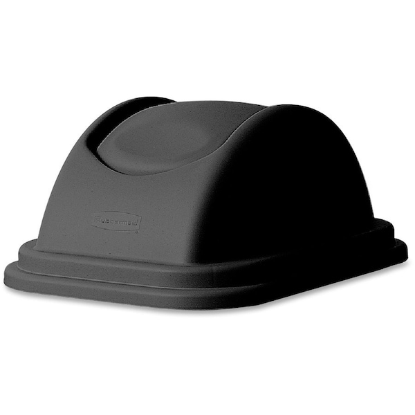 Large Wastebasket Lid, Black, Plastic, 11.6" W/Dia